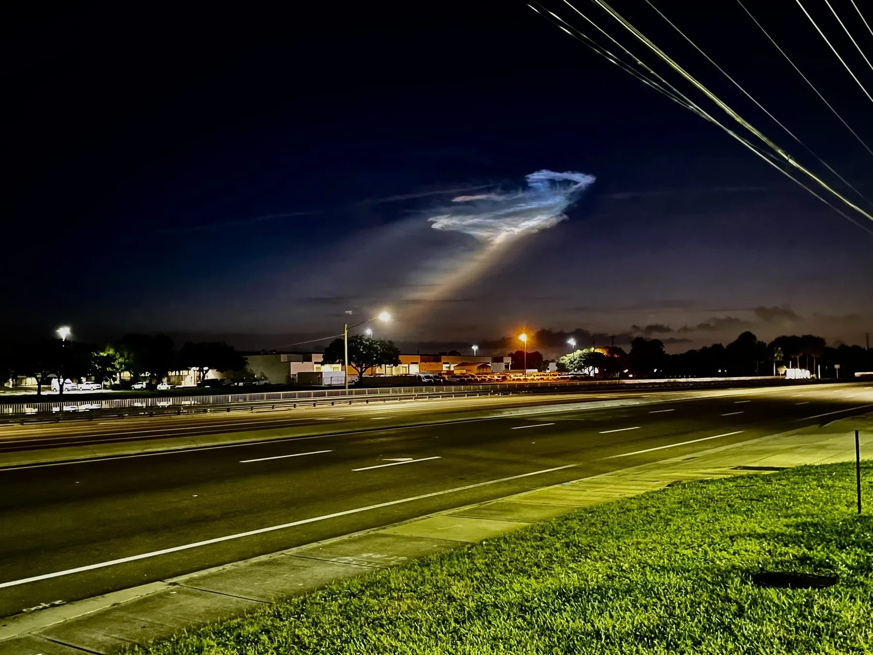 Night sky and rocket launch